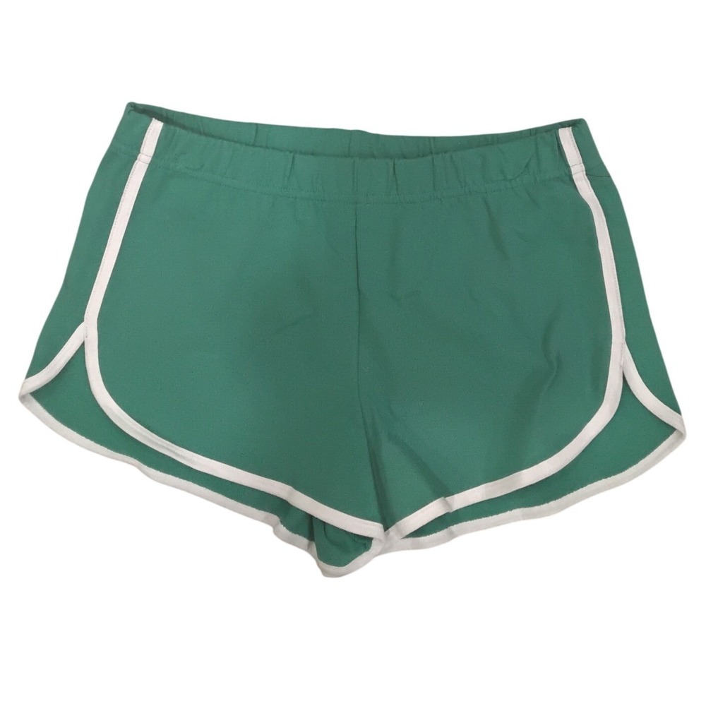 No Boundaries Womens Teal Green Knit Dolphin‎ Shorts White Trim XS 0-2 NWT
